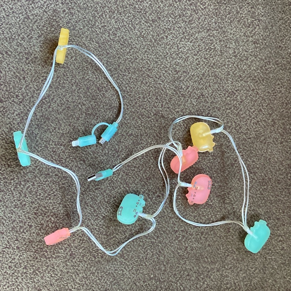 Pusheen led charger lights